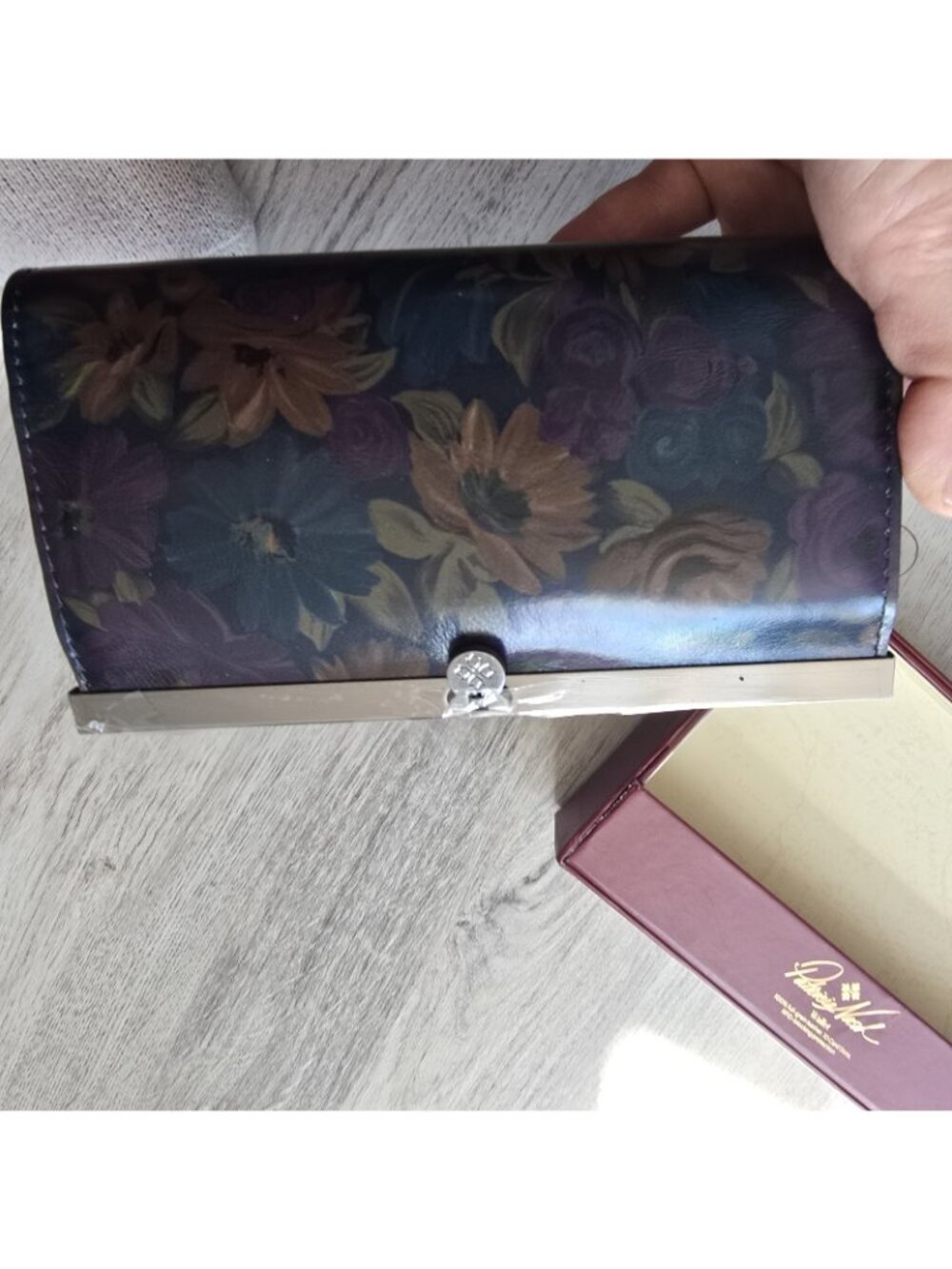 Patricia Nash Rustic Cauchy Frame Leather Clutch Wallet Peruvian Painting NWT - Picture 8 of 14